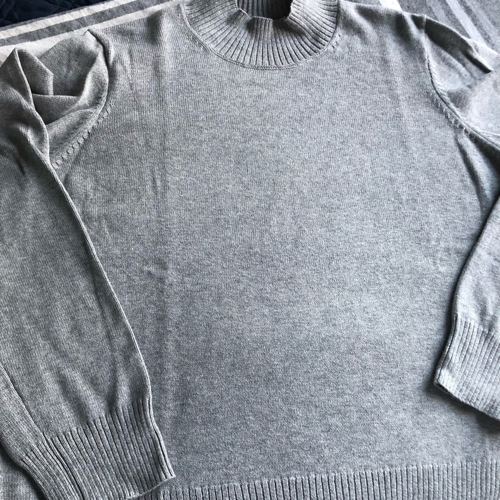 Mock Neck Grey Sweater
